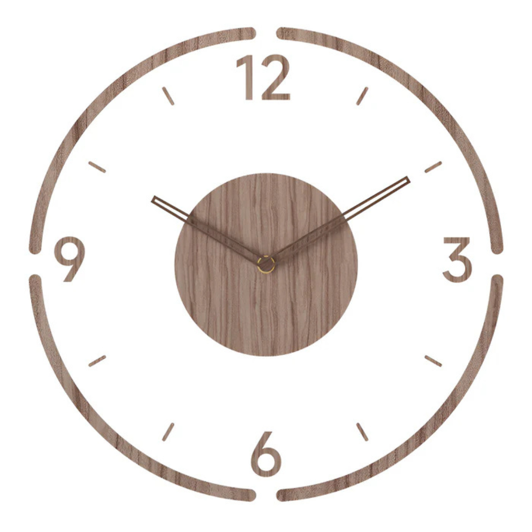 Nock - Stilvolle moderne 30 cm Wanduhr aus Acryl und Holz für ein elegantes Wohnzimmer