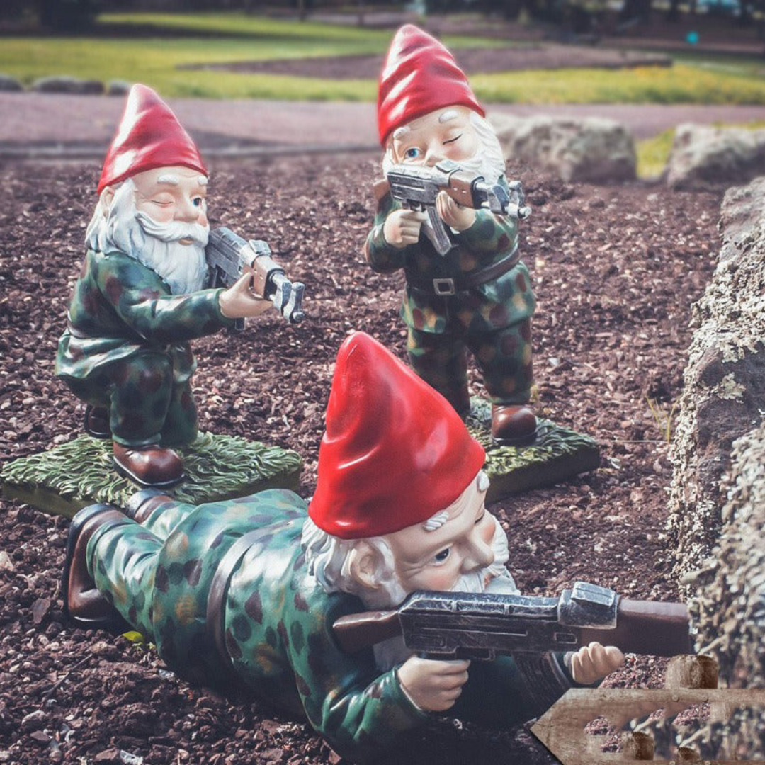 Drelix - Robuster Militärischer Gartenzwerg zum Spielen und Dekorieren