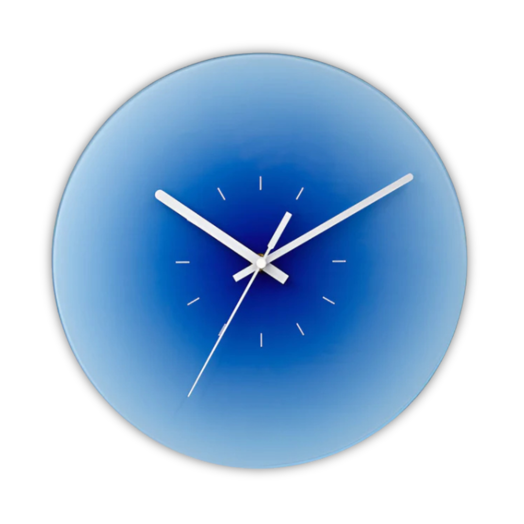 Elegante Sonnenuntergang - Glas-Wanduhr für eine gemütliche Atmosphäre
