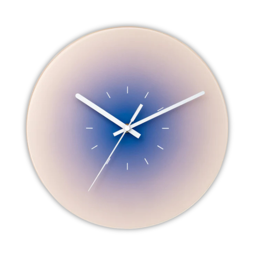 Elegante Sonnenuntergang - Glas-Wanduhr für eine gemütliche Atmosphäre