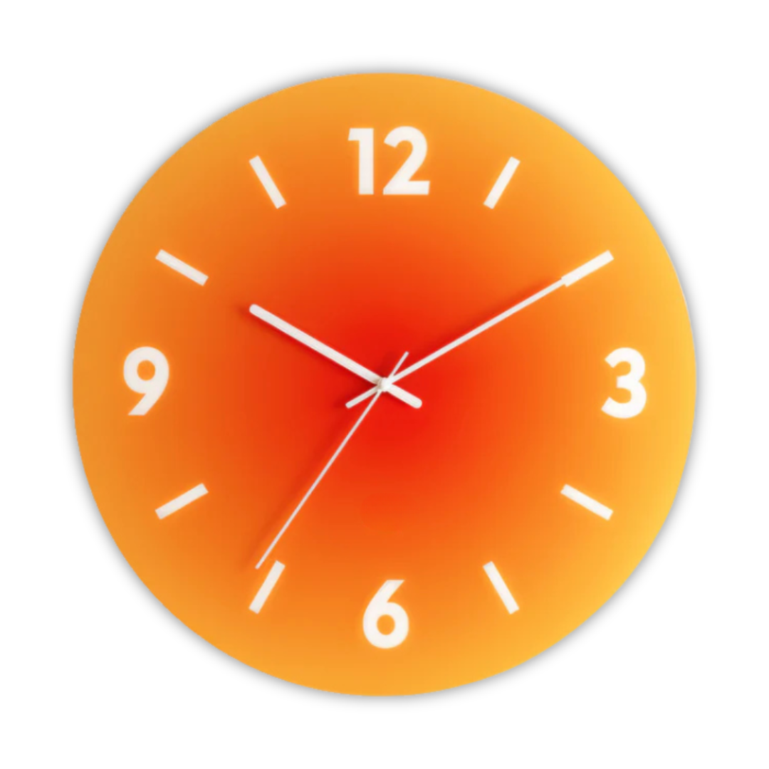 Elegante Sonnenuntergang - Glas-Wanduhr für eine gemütliche Atmosphäre