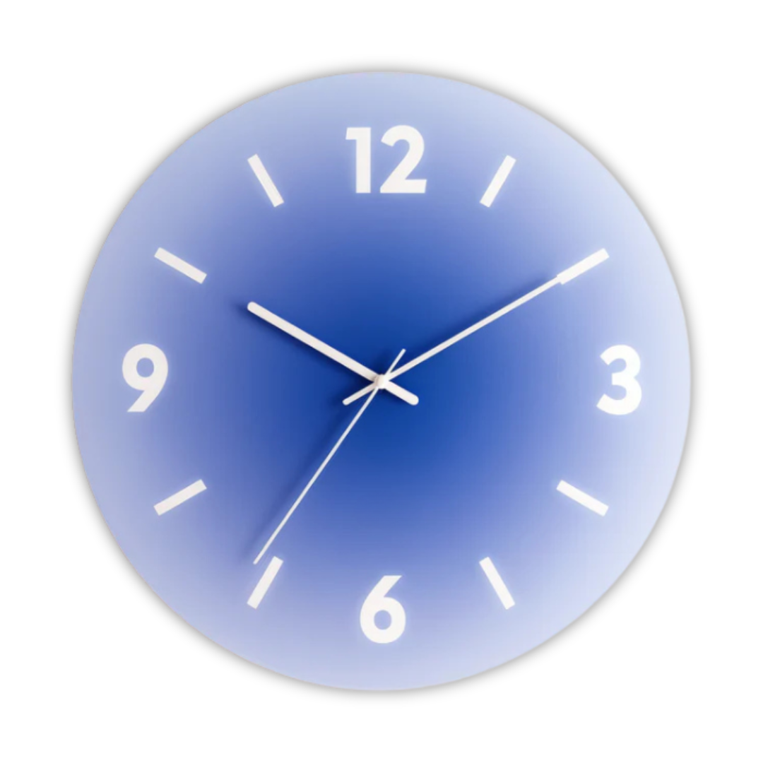 Elegante Sonnenuntergang - Glas-Wanduhr für eine gemütliche Atmosphäre