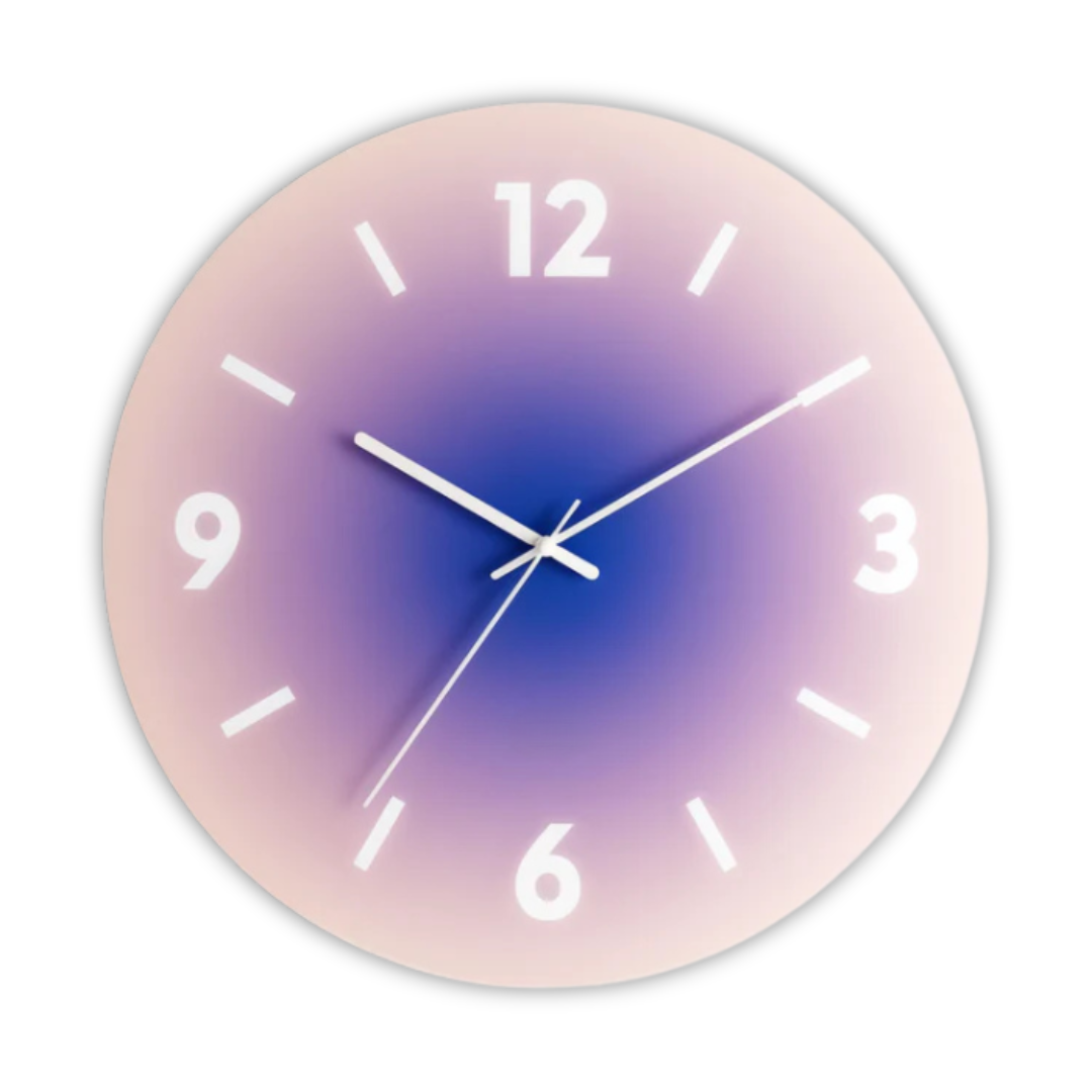 Elegante Sonnenuntergang - Glas-Wanduhr für eine gemütliche Atmosphäre