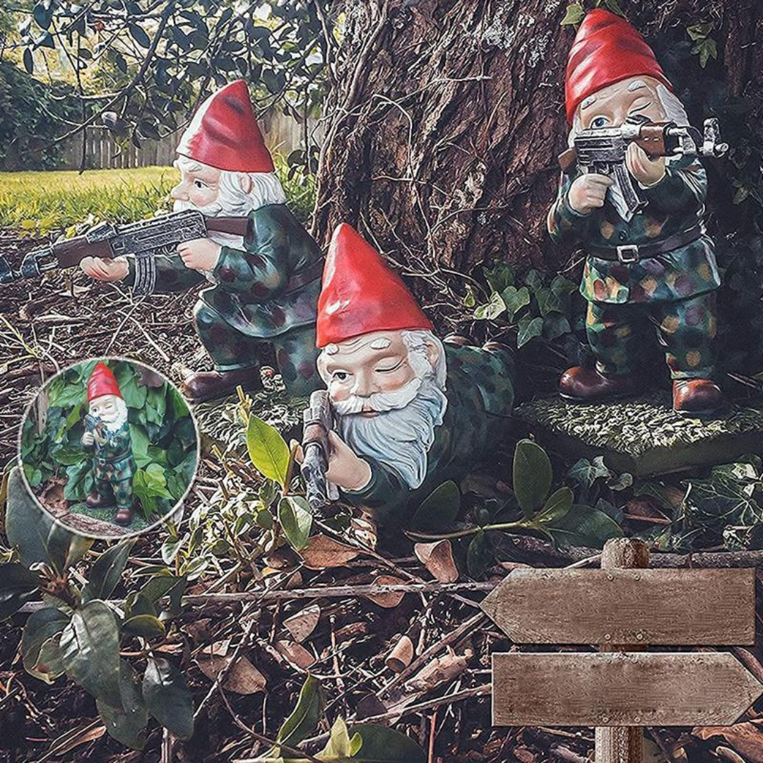 Drelix - Robuster Militärischer Gartenzwerg zum Spielen und Dekorieren