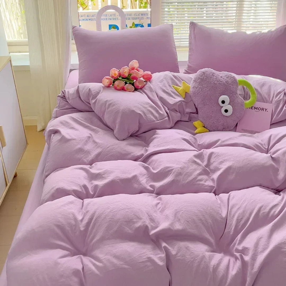 Cura Luxe Bettwäsche 155x220 cm - Weich, Atmungsaktiv und Stilvoll für Ultimativen Schlafkomfort