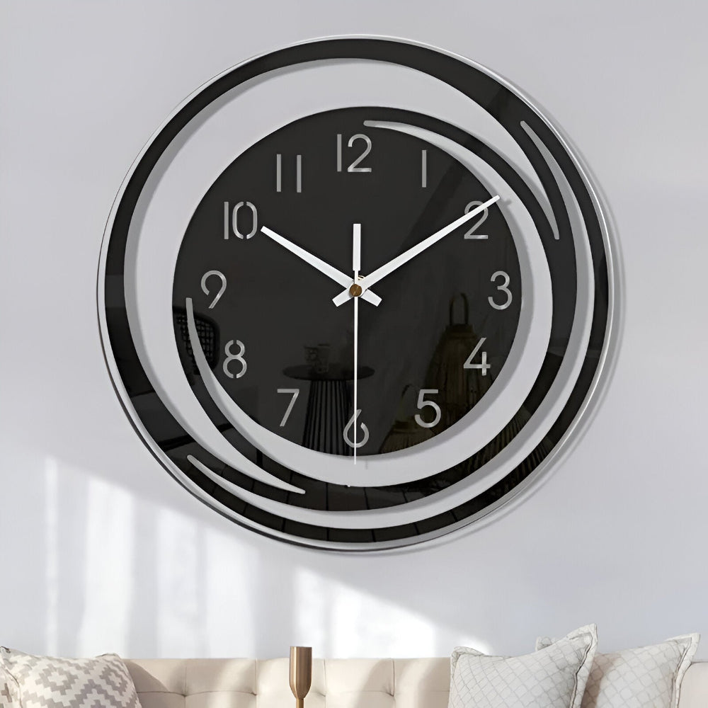 Sorana - Stilvolle schwarze Acryl-Wanduhr im skandinavischen Design, 30 cm