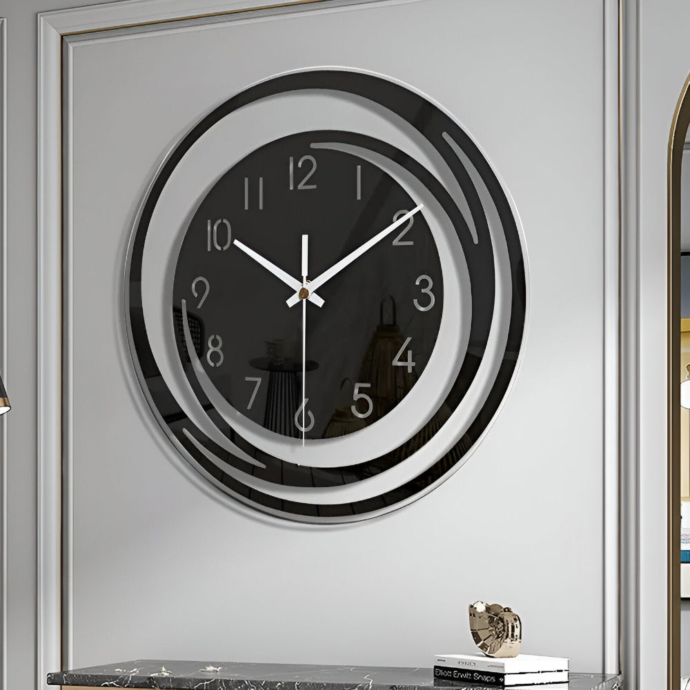 Sorana - Stilvolle schwarze Acryl-Wanduhr im skandinavischen Design, 30 cm