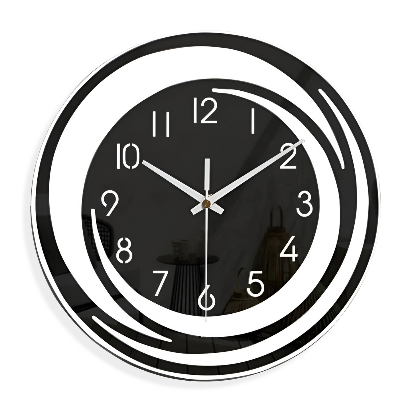 Sorana - Stilvolle schwarze Acryl-Wanduhr im skandinavischen Design, 30 cm