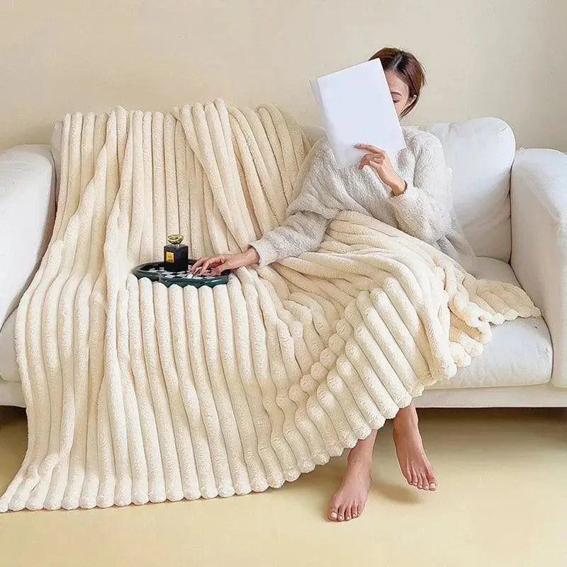 Ultimativer Komfort Luxe Superweiche Fleece-Decke mit hochwertigem Kunstschaffell für warme Umarmungen und gemütliche Atmosphäre
