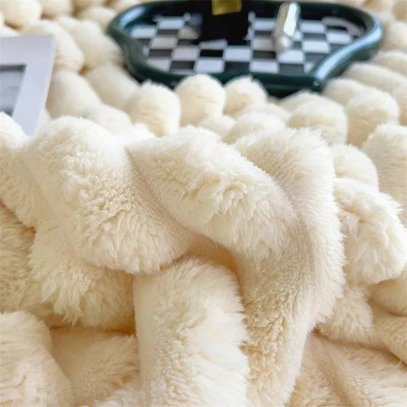 Ultimativer Komfort Luxe Superweiche Fleece-Decke mit hochwertigem Kunstschaffell für warme Umarmungen und gemütliche Atmosphäre