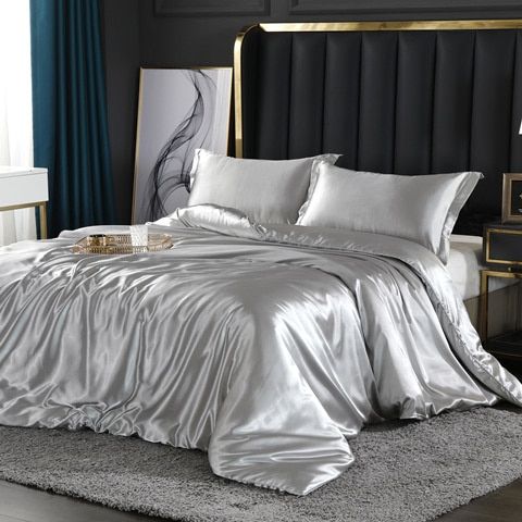 Elegantes Satin-Bettbezug-Set – Luxuriöse moderne Bettwäsche mit schickem Finish