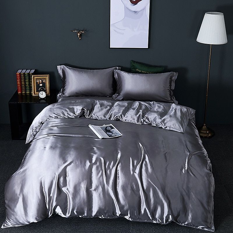 Elegantes Satin-Bettbezug-Set – Luxuriöse moderne Bettwäsche mit schickem Finish