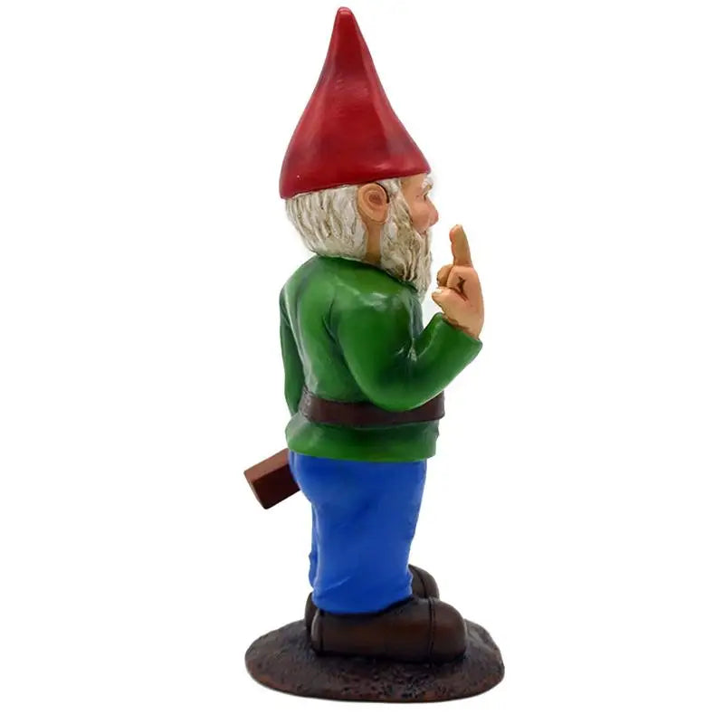Cypria - Lustige betrunkene Gartenzwerg-Statue mit Mittelfinger für Garten und Rasen
