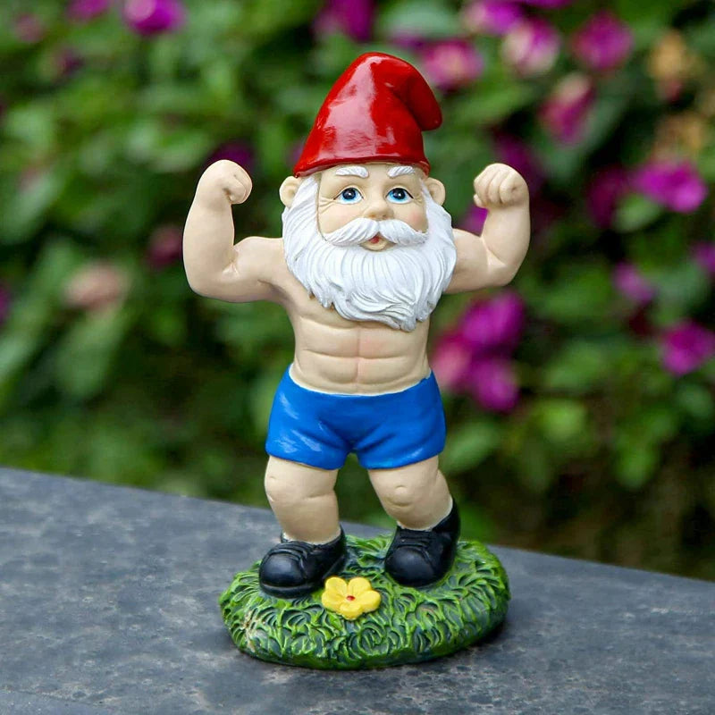 Charmante Holz-Zwerg-Skulptur mit Gewichten für eine schöne Gartendekoration
