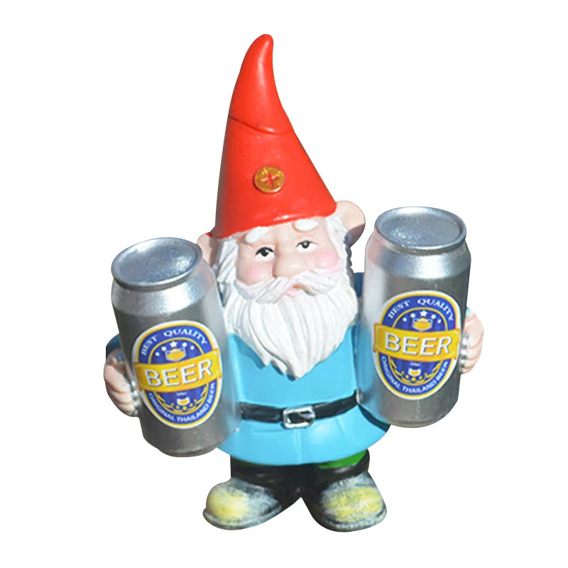 Clytie - Humorvolle betrunkene Gartenzwerg-Figur mit Bier für Garten- und Wohnungsdekoration