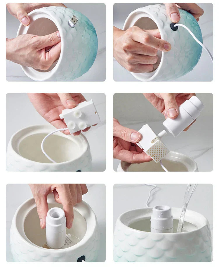 Luxus-Keramik-Wasserbrunnen für Haustiere - Frischer und gesunder Trinkgenuss