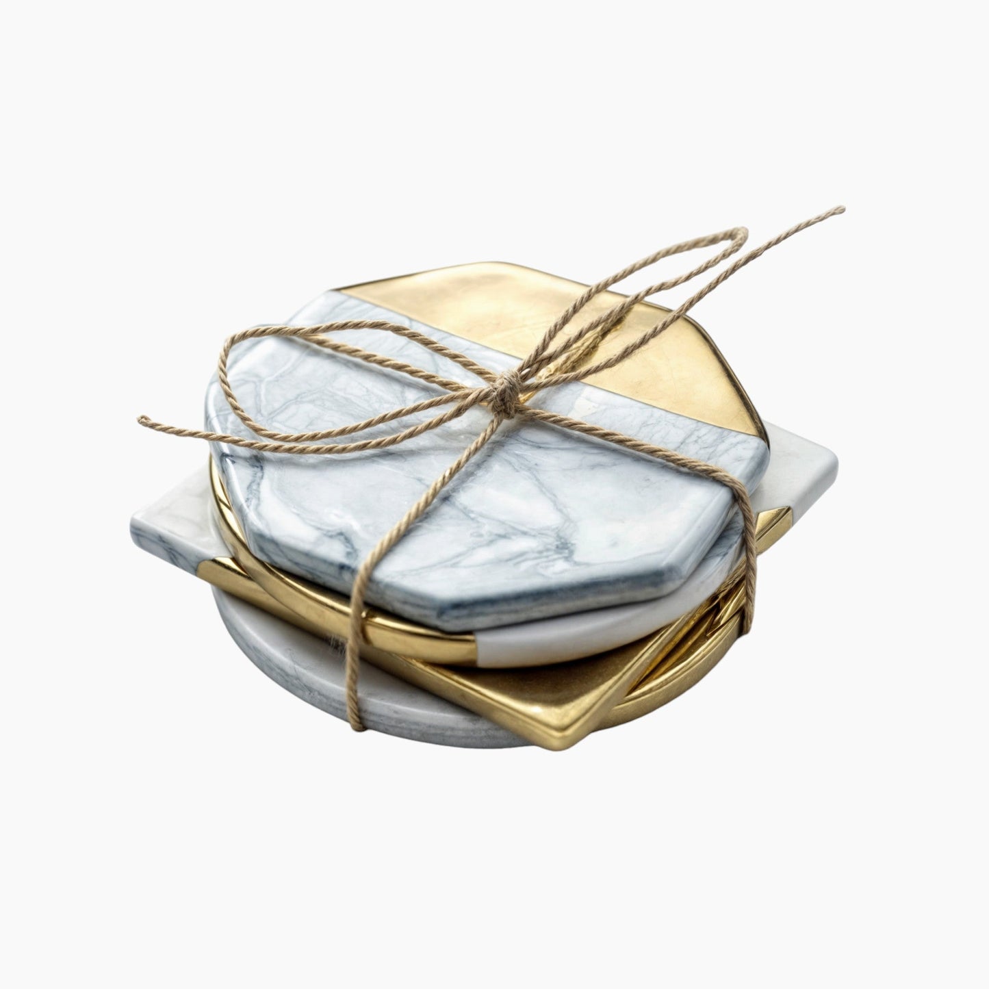 IvoraHome - Prächtiges Elfenbein-Marmor-Untersetzer-Set für einen Hauch von Eleganz in Ihrem Interieur