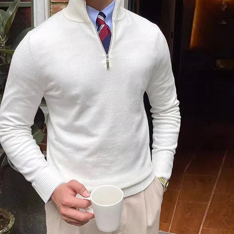 Noah – Modern Half-Zip Knit Sweater with Stylish High Collar
