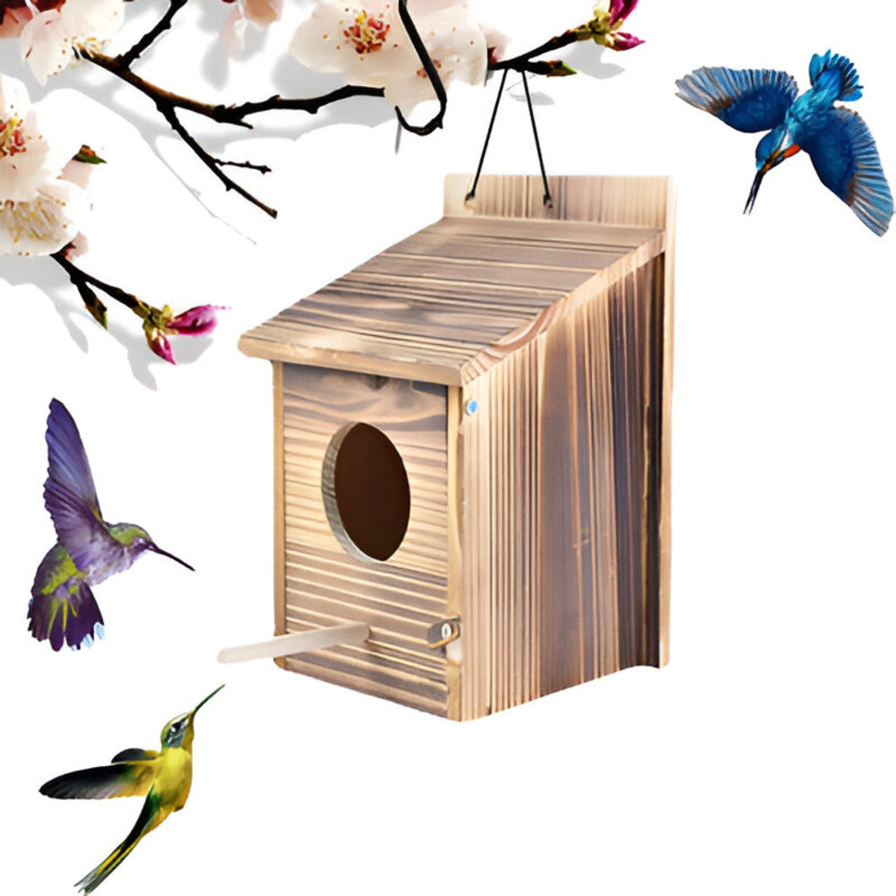 Virella - Nachhaltiges wetterfestes Vogelhaus aus Holz für Ihren Garten