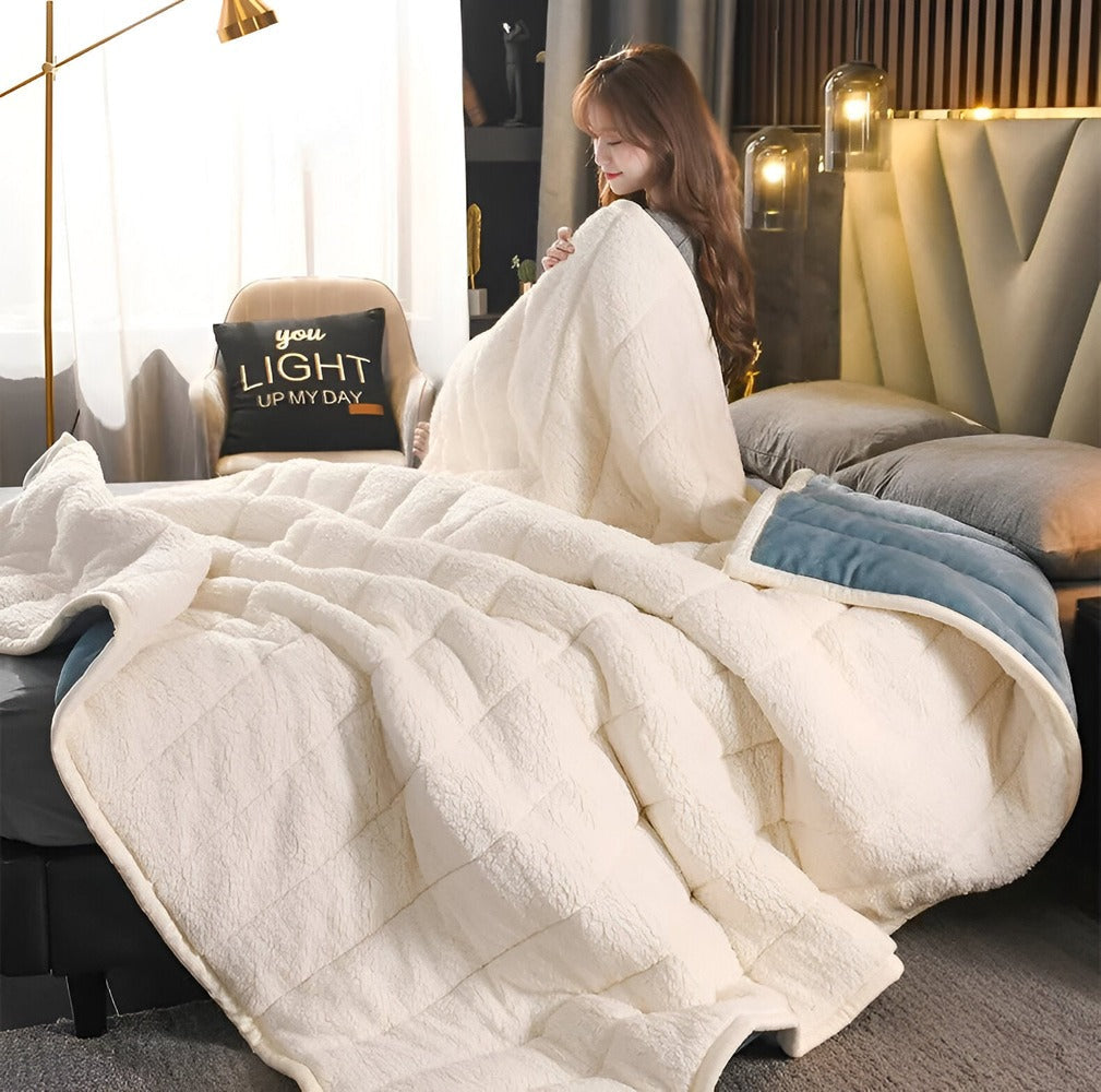 Kuschelige Sherpa-Fleece-Decke – Ultraweich, warm und luxuriöses Plaid für Bett und Sofa