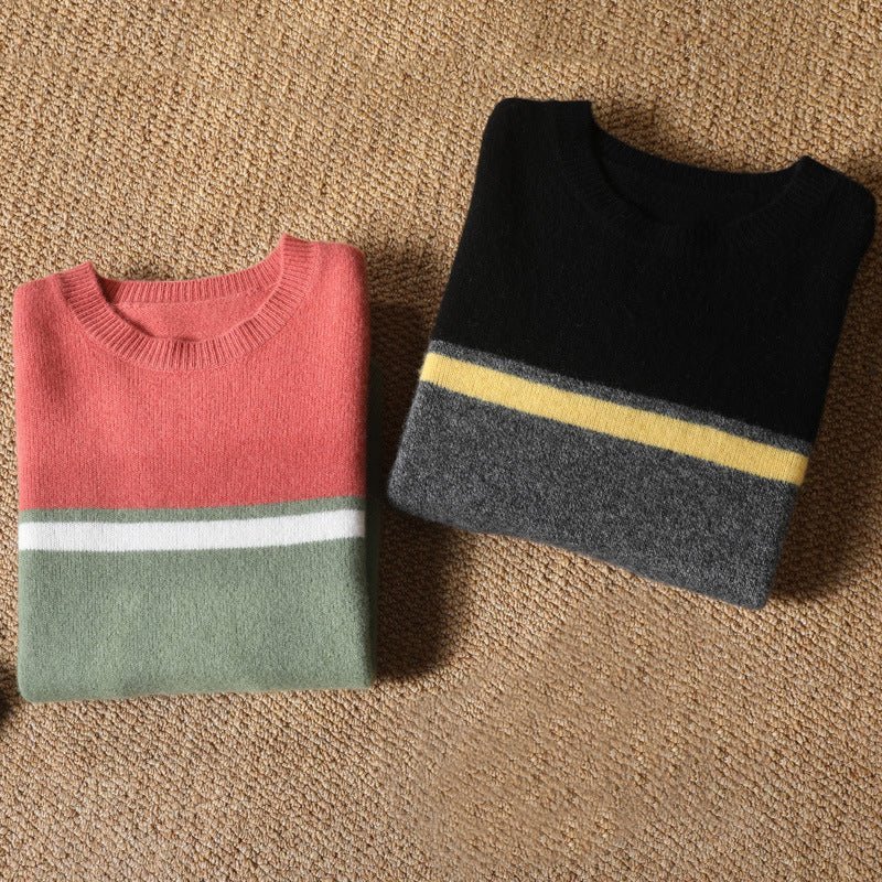Marco – Modern Wool Sweater in Trendy Colorblock Design