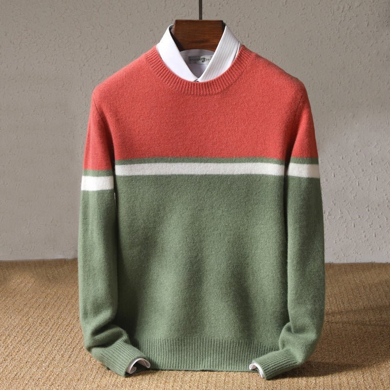 Marco – Modern Wool Sweater in Trendy Colorblock Design