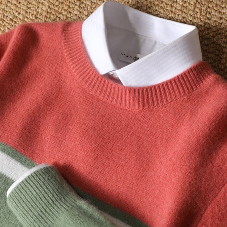 Marco – Modern Wool Sweater in Trendy Colorblock Design