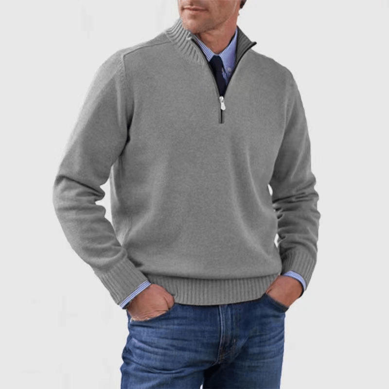 Norwin - Elegant Classic Pullover with Stylish Half Zipper