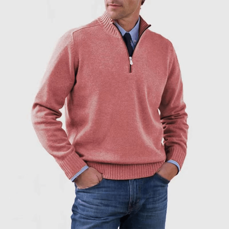 Norwin - Elegant Classic Pullover with Stylish Half Zipper